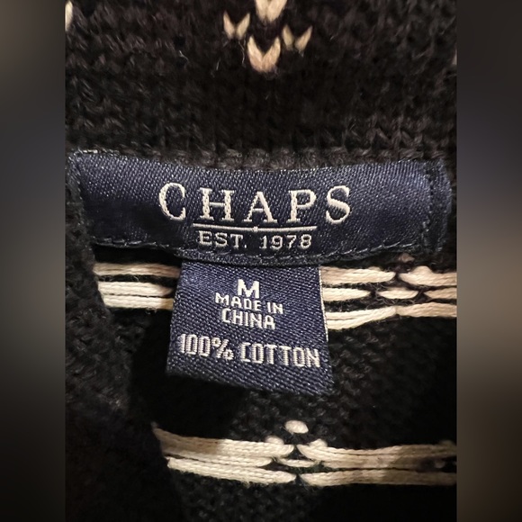 Chaps navy multi colored ski sweater M - Picture 5 of 9